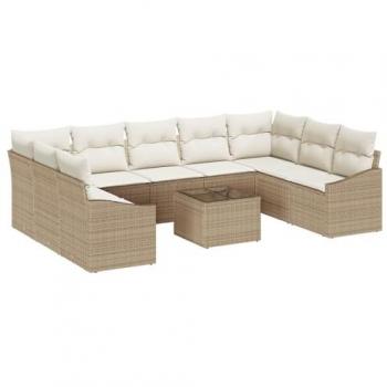 Alpine Retreat Outdoor Tableware – 10‑Piece Beige/Cream Set with Cushions and Built‑in Storage