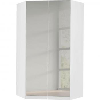 Eckkleiderschrank RAUCH Celle – weiß, Spiegelfinish, 117 × 210 × 117 cm, Holzwerkstoff