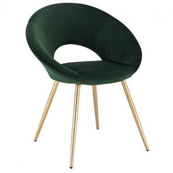 Sedia Sala da Pranzo Cucina Salotto Ufficio Gambe Gold in Metallo Velluto 1x Verde Scuro