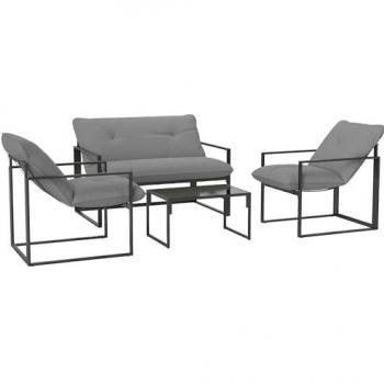 4-Piece Outdoor Sofa Set with 2 Armchairs and Coffee Table