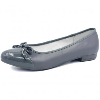 Knixmax Ledergummiballerinas für Damen – Grau, Größe 37 EU, Bequeme Luftzirkulation