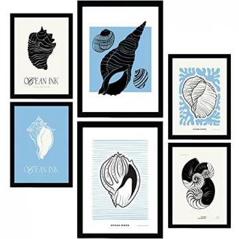 Conjunto Marino: 6 Pósters de Caracol
