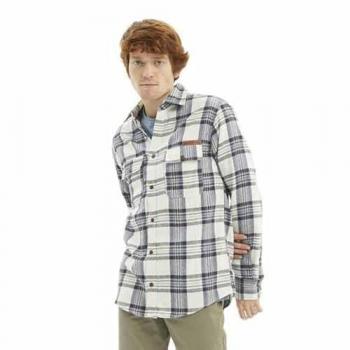 Camicia a Maniche Lunghe Hydroponic Gaviota Bianco Blu Quadri