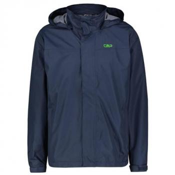 CMP Men's Waterproof Rain Jacket with Snap Hood - Black Blue