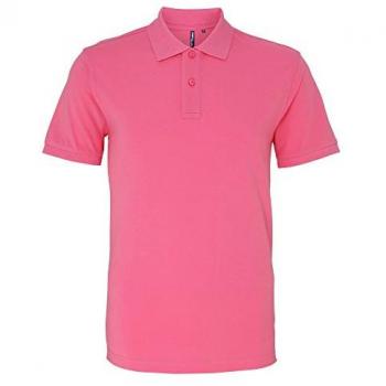 Asquith & Fox Men's Plain Short Sleeve Polo Shirt (Pink Carnation) - Multicolour Cotton - Size Medium