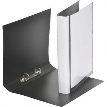 Foldersys, Ordner, Präsentations-Ringbuch A4 2-Ringe 25mm Rücken 40mm PP schwarz (A4, 40 mm, 1 x)