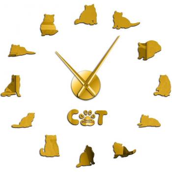 Exotic 3D Acrylic Mirror Effect Kitty Clock