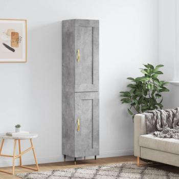 Highboard Concrete Grey 34.5x34x180 cm Engineered Wood Vidaxl
