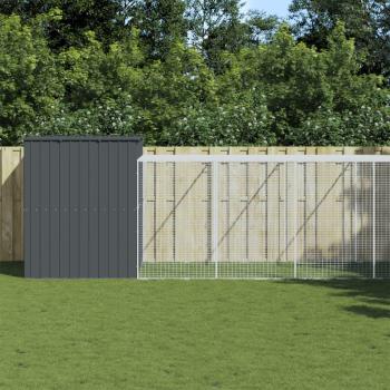 Abrigo Canino com Cercado VidaXL 214x127x181cm Aço Antracite