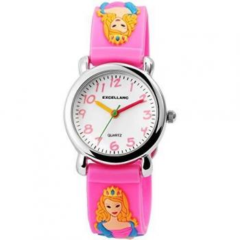 Quarz Armbanduhr Kinder Weiß Pink