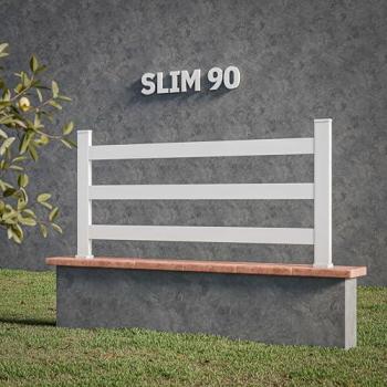 Kit clôture SLIM PVC Blanc H. 90 cm x L. 5,60 m - 3 Lisses