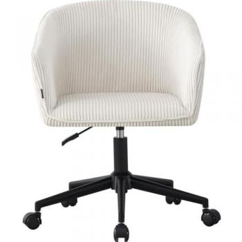 Fauteuil pivotant en velours côtelé beige