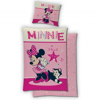 Parure de lit réversible - Minnie et son chat - 140 cm x 200 cm