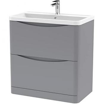 Nuie Lunar 800mm Free-standing Standard Single Vanity Satin Grey