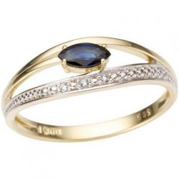 Edelgold‑Schimmer‑Ring 333 ‰ – Diamant‑Saphir Edition