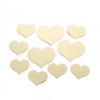 10pcs Love Heart Acrylic 3D Mirror Wall Decals