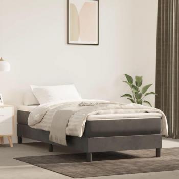 VidaXL Boxspringbett mit Matratze Dunkelgrau 80x200 cm Samt