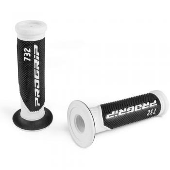 PROGRIP 732 Poignées de Guidon, blanc/noir, 7/8 pouces, extrémité ouverte