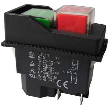 Bouton-poussoir 220V noir 4 broches pour outils de jardin