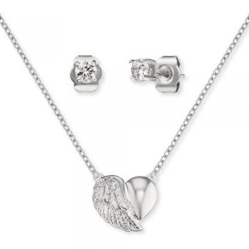 Ohrringe und Kette Herzflügel Set