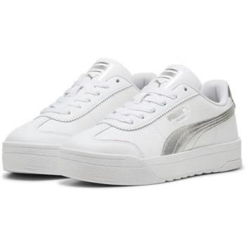 Puma Roma Women's Metallic Trainers White/Silver UK 6.5