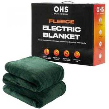 OHS Forest Green Heated Fleece Blanket