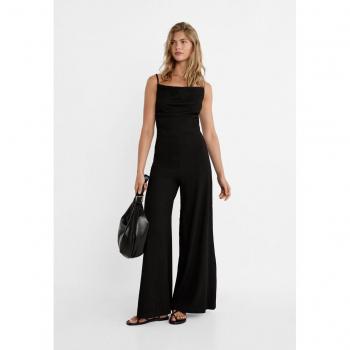 Stradivarius Black XL Flowing Draped Jumpsuit