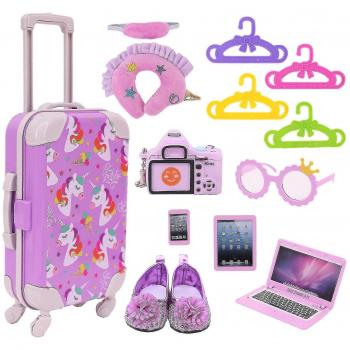 Valise de Voyage Jouet - Filles, 18 Pouces, Violet