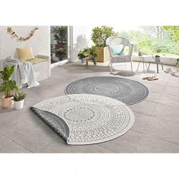 Porto Dual‑Side Indoor/Outdoor Rug – 240 cm Round, Grey