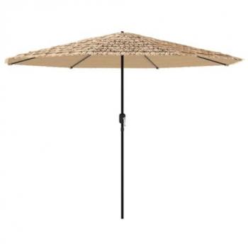 VidaXL Sombrilla de jardín con LEDs poste acero marrón 324x324x247 cm