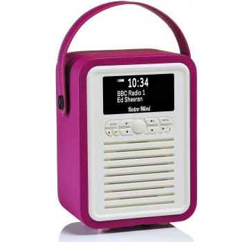 VQ Retro Mini DAB/DAB+ Digitalradio – Elektrisches Rosa mit Bluetooth