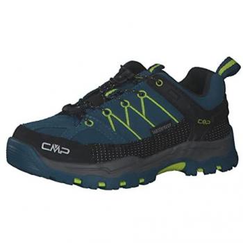 Zapatillas CMP Rigel Low WaterProof azul negro verde fluorescente infantil - talla 36