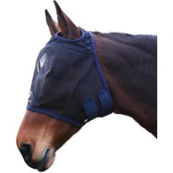 Máscara Medial de Mosca de Caballo Malla Negra Azul Profundo