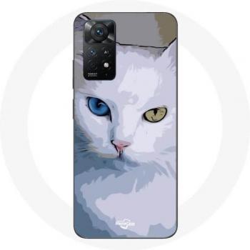 Protector de Smartphone Rojo Turquesa con Ojos de Gato Azul/Amarillo para Redmi Note 11 Pro 5G