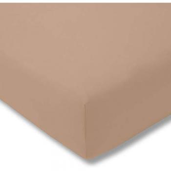 ESTELLA Jersey-Spannbettlaken Zwirn-Jersey, Baumwolle mit Elasthan, für Matratzenhöhe bis 35 cm, 100 x 200 cm, braun (caramel)