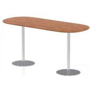 Italia 2400mm Walnut Top Poseur Table