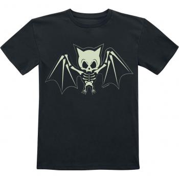 T-Shirt Divertente per Bambini - Scheletro di Pipistrello - 104 a 164 - Ragazzi & Ragazze - Nero