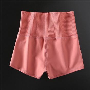 Pantalones cortos de yoga para mujer, sin costuras, de compresión y cintura alta