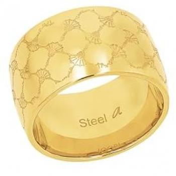 JOOP! Fingerring Edelstahl Damen Gold 12 mm Größe 19