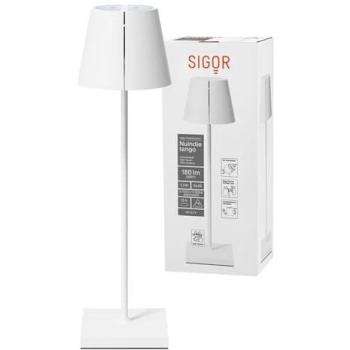 LED Akkutischleuchte Nuindie Tango in Schneeweiß 2x 1,1W 196lm