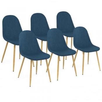 Sedie da pranzo scandinave Daphne - Set da 6 in blu anatra