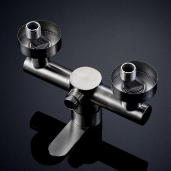 Robinet de lavabo mitigeur mural en acier inoxydable