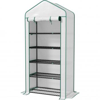 OutSunny Serra 5 Livelli con Porta Roll-Up 90L x 49l x 193A cm