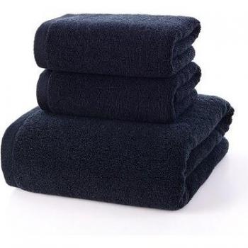 Toallas Negras de Algodón para Baño y Mano (3 Piezas)