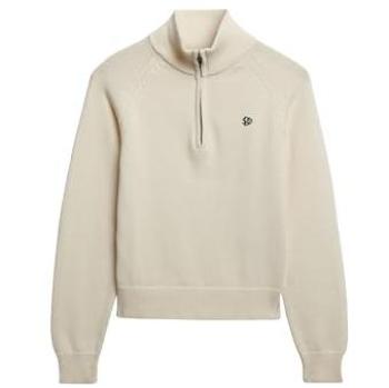 Pull Slim Zip Superdry Essentiels Ecru M