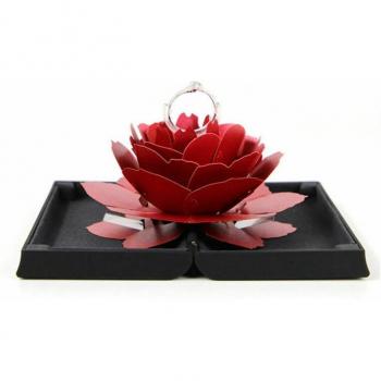 Caja de joyería de franela 3D rosa