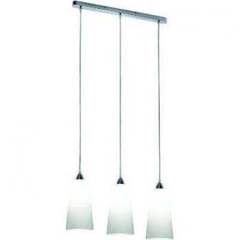 Reality Koni R530553001 Metall‑Nickel‑Matt Pendellampe – Weißes Glas, 3×E27