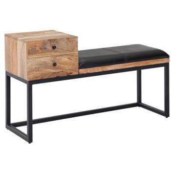Panca Imbottita in Legno Massiccio 100x60x35 cm
