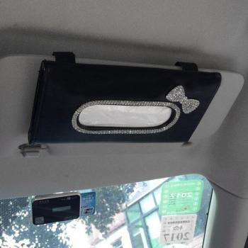 Caja de pañuelos de cristal con diamantes de imitación para coche