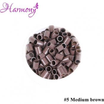 Medium Brown Copper Micro Rings for Hair Extensions - 1000pcs